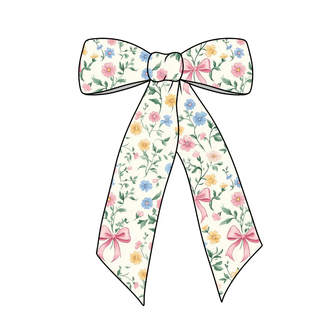 Bouquets + Bows Long Fabric Bow