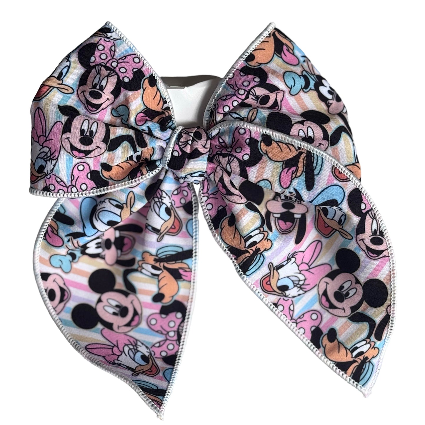 Disney Friends Striped Large Fabric Bow