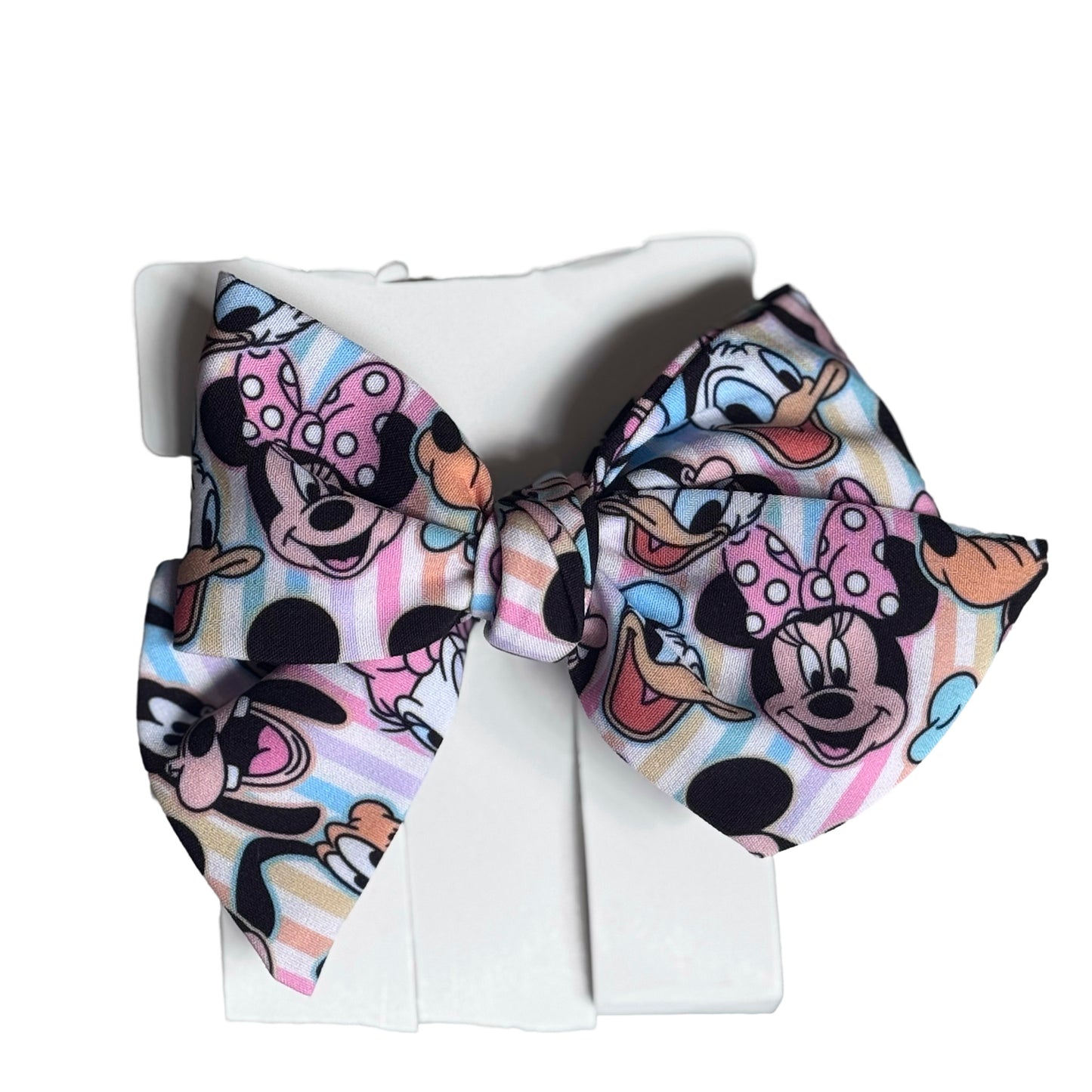 Disney Friends Striped Small Fabric Bow