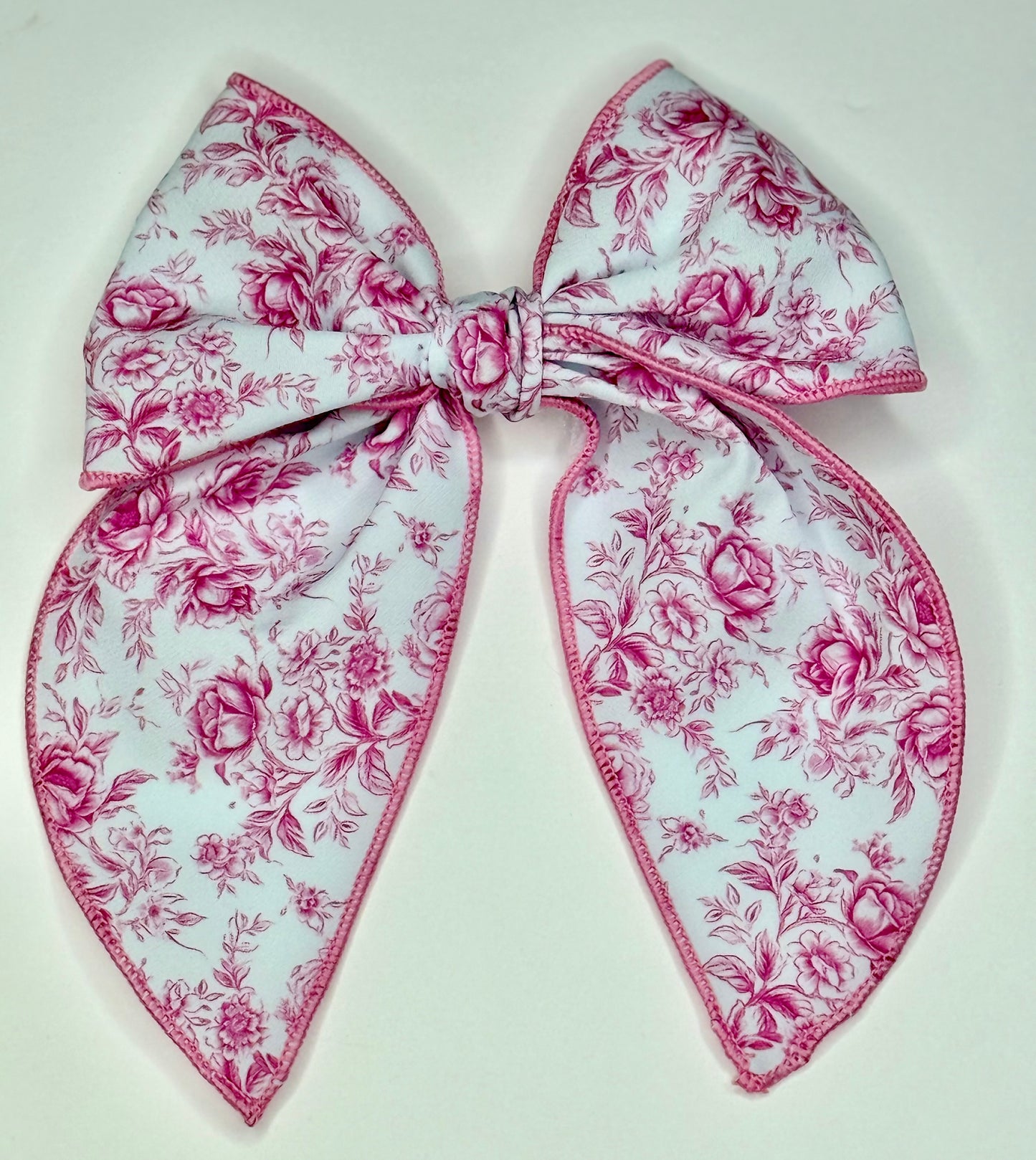 Pink Floral large fabric bows
