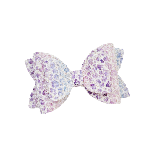 Ruby Hair Bow - Purple Leopard
