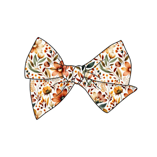 Fall Floral Small Fabric Bow
