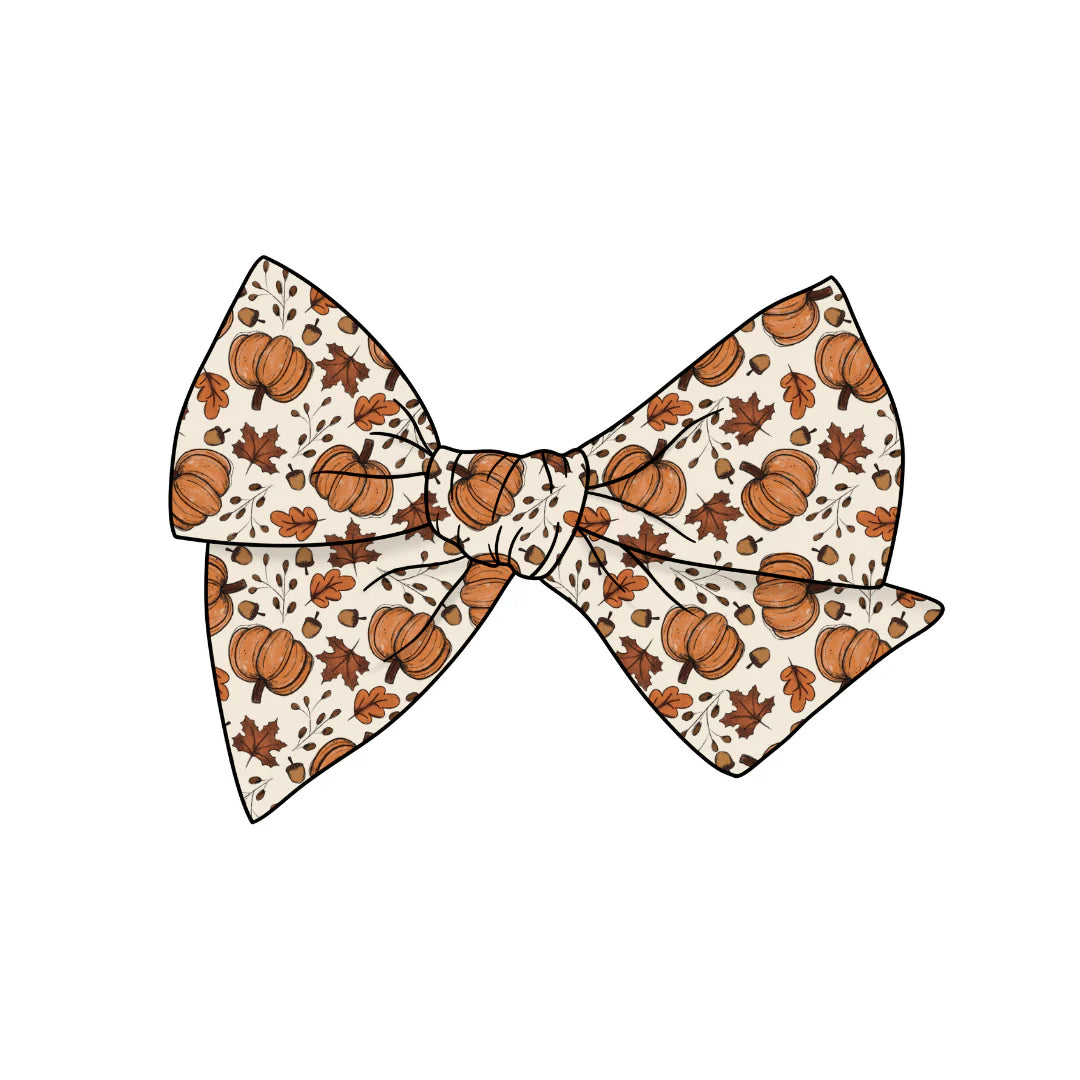 Pumpkin Spice Small Fabric Bow