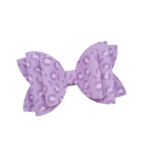 Ruby Hair Bow - Purple Leopard