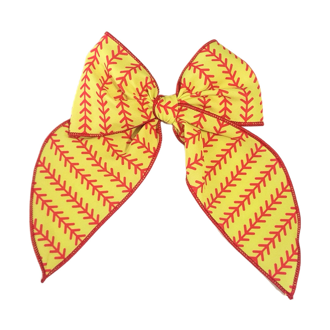 Softball Large Fabric Bow