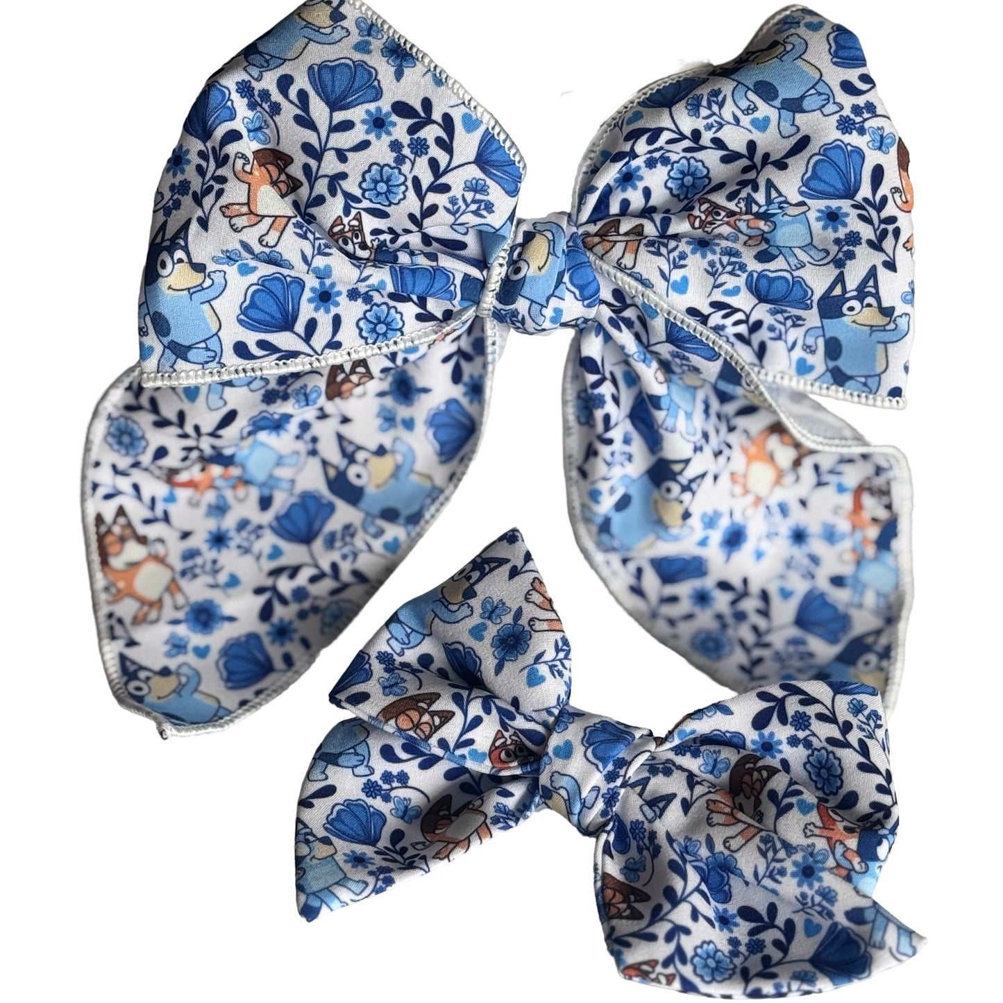 Bluey Floral Fabric Bow