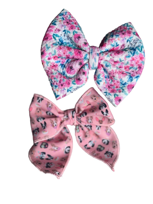 Easter Floral Rainbow Bow
