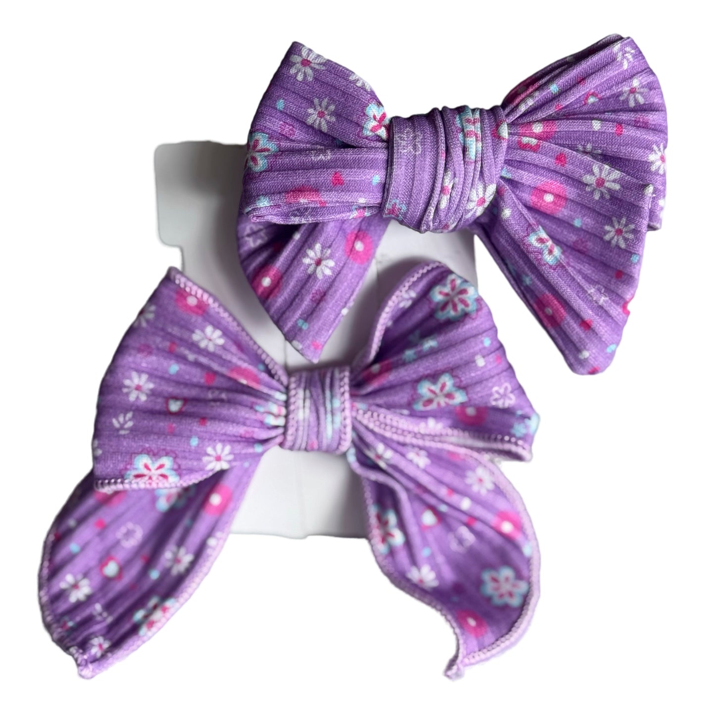 Purple Spring Floral Rainbow Bow