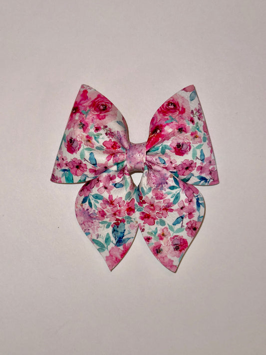 Pink Floral Bow