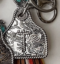Western Initial Eartag Keychain - Letter T