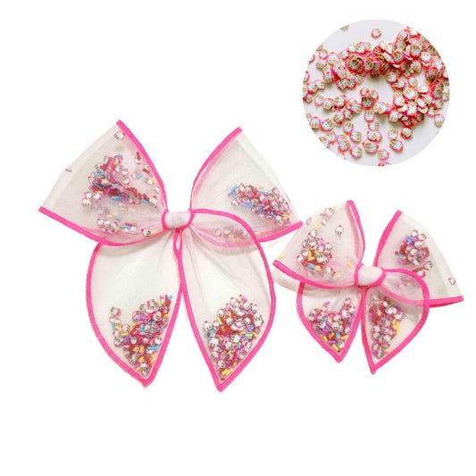 Large Cupcakes & Confetti Birthday Shaker Bow