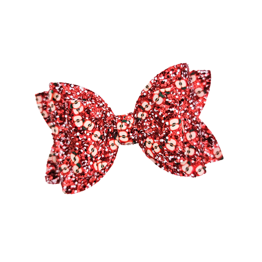 Ruby Hair Bow -  Apple Party